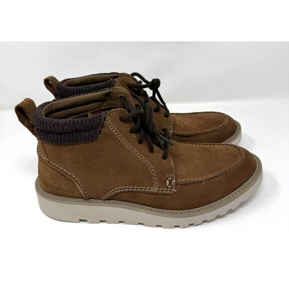 Clarks Men's Barnes Mid Oxford Boot, Cola Suede, Size 9.5 - Picture 3 of 7